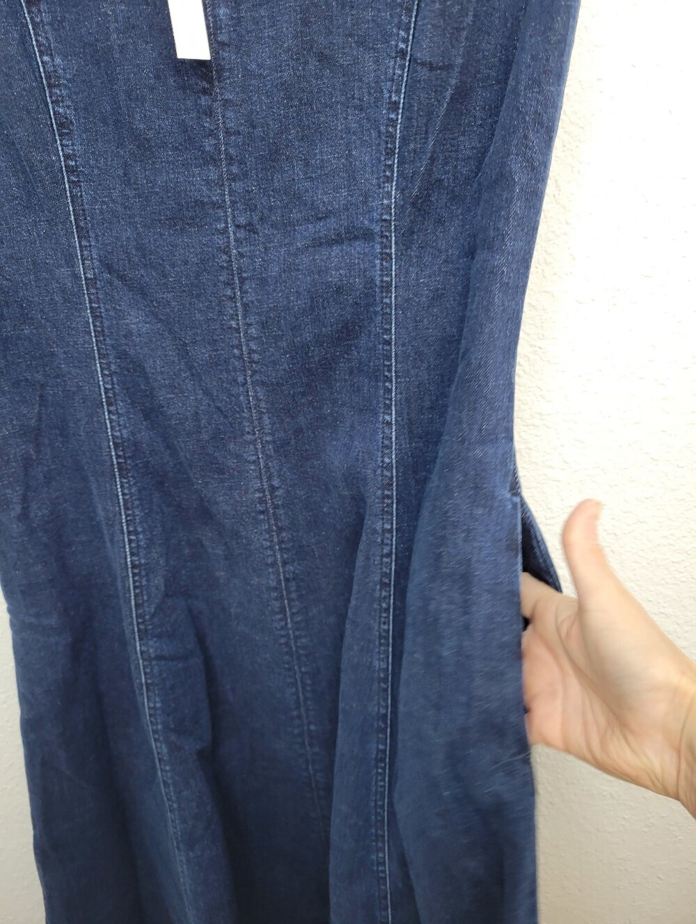 Madewell Denim Seamed Scoopneck Midi Dress NX932 Size 8 NWT - Picture 6 of 8
